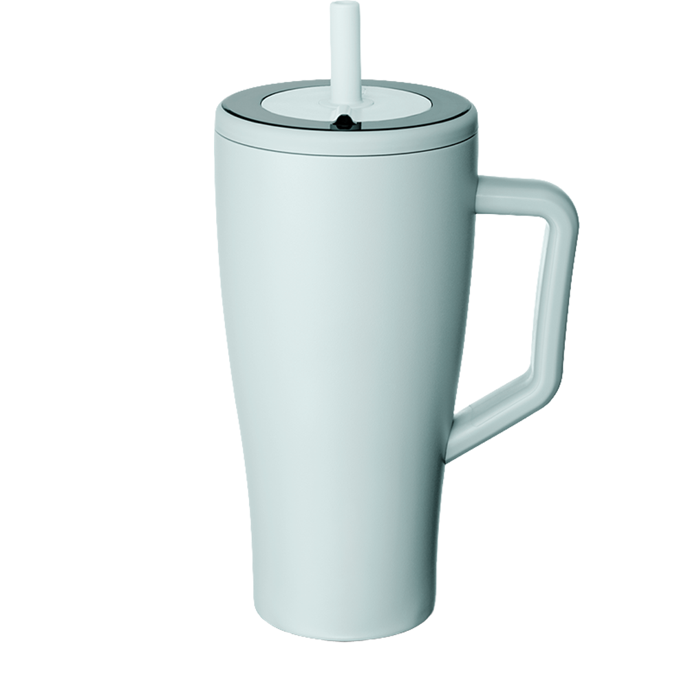 Front customization side of the BruMate Era Mug 30 oz in Blue Agave 