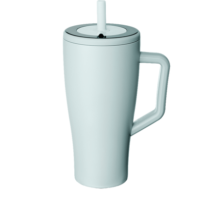 Front customization side of the BruMate Era Mug 30 oz in Blue Agave 