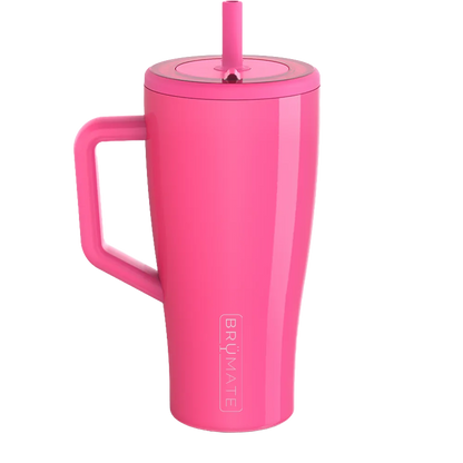 Back customization side of the BruMate Era Mug 30 oz in Neon Pink 