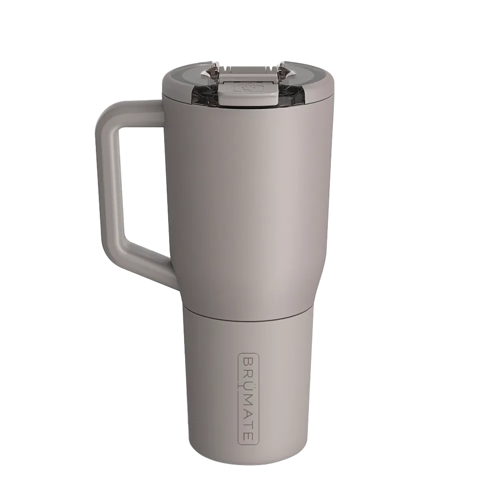 Back customization side of the BruMate Müv Mug 35 oz in Mocha 
