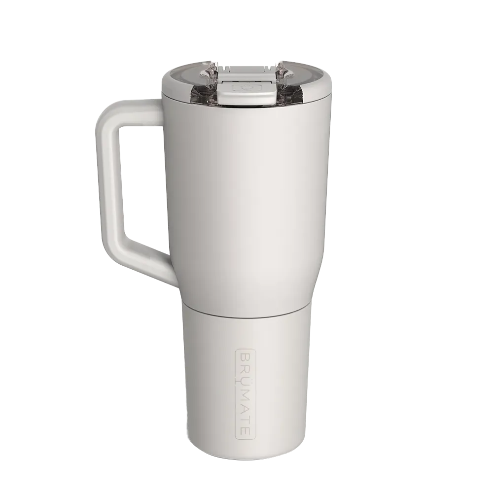 Back customization side of the BruMate Müv Mug 35 oz in Dune 