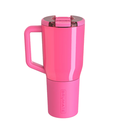 Back customization side of the BruMate Müv Mug 35 oz in Neon Pink 