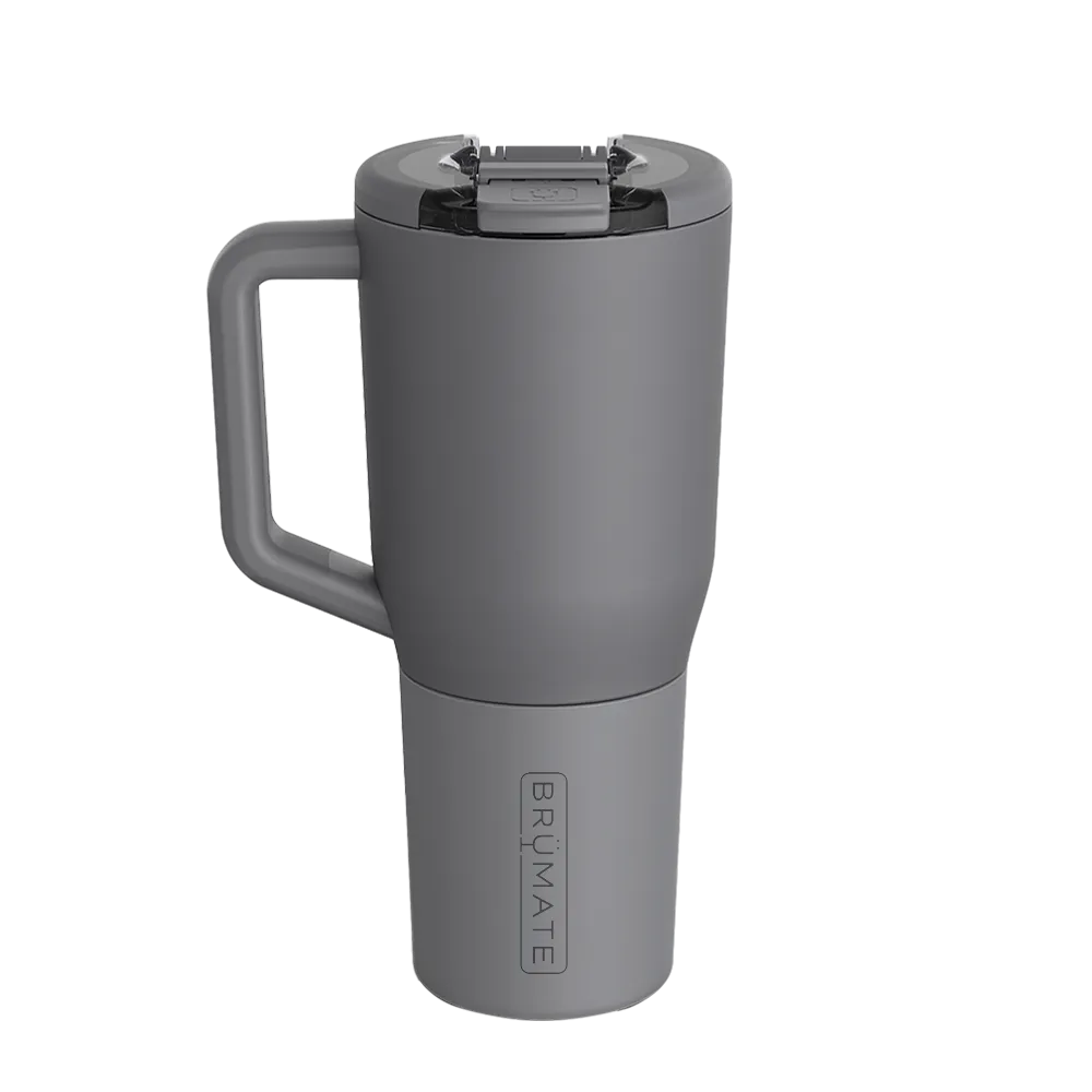 Back customization side of the BruMate Müv Mug 35 oz in Matte Grey 