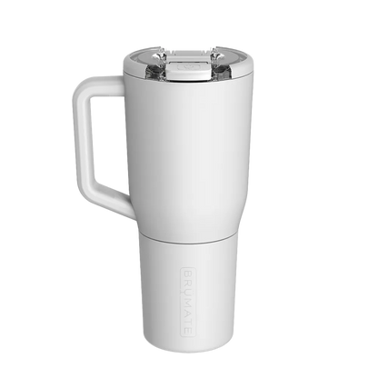 Back customization side of the BruMate Müv Mug 35 oz in Matte White 