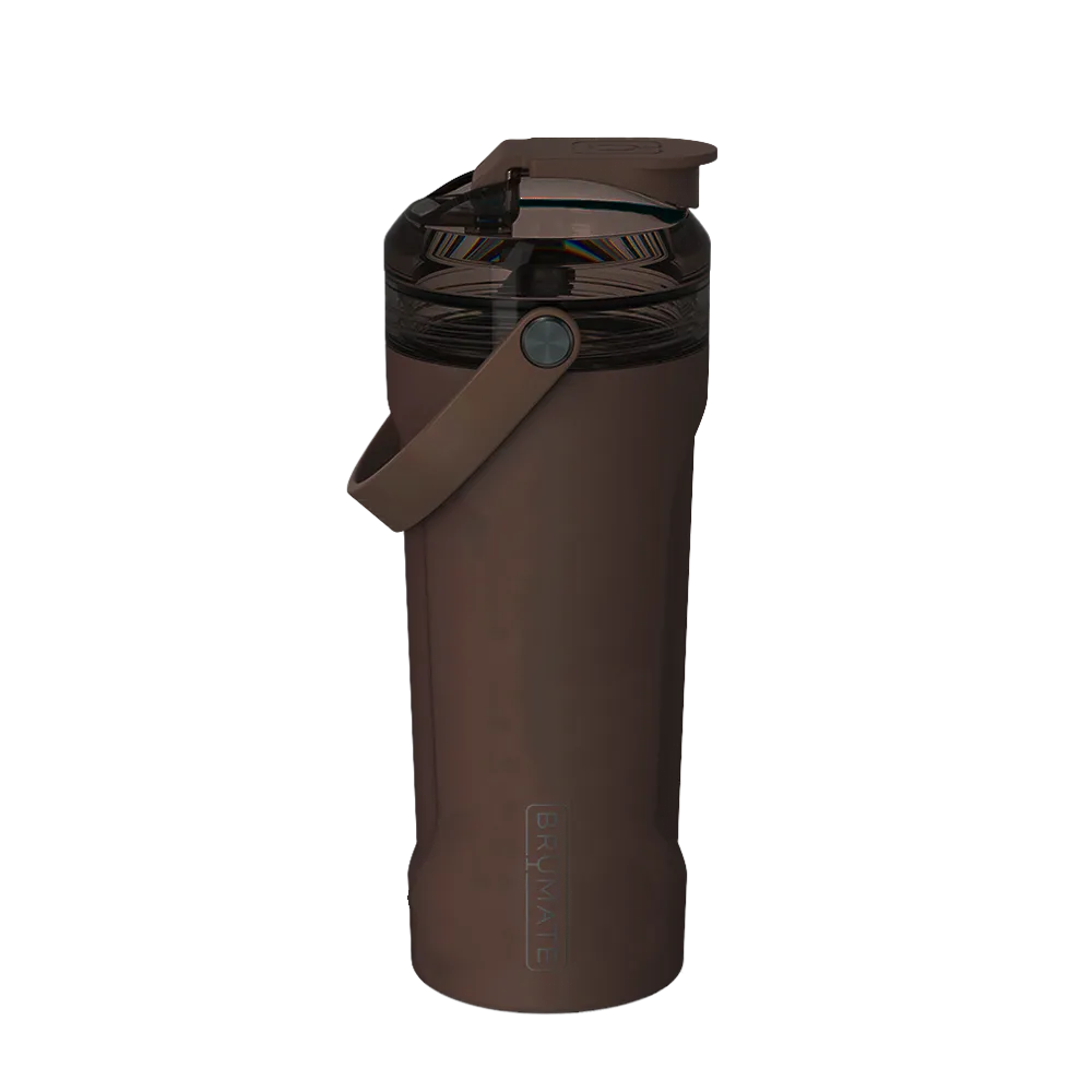 Back customization side of the BruMate MultiShaker 25 oz in Java 
