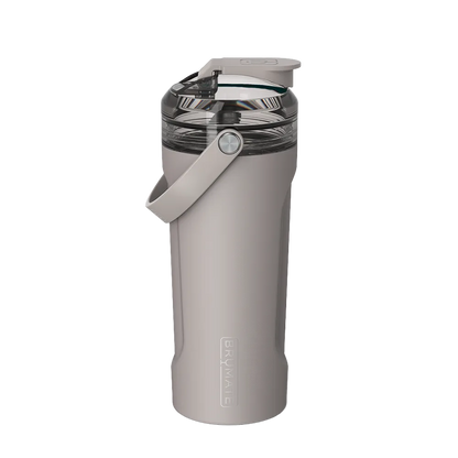 Back customization side of the BruMate MultiShaker 25 oz in Mocha 