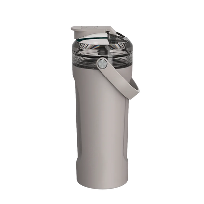 Front customization side of the BruMate MultiShaker 25 oz in Mocha 