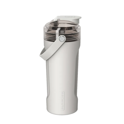 Back customization side of the BruMate MultiShaker 25 oz in Dune 