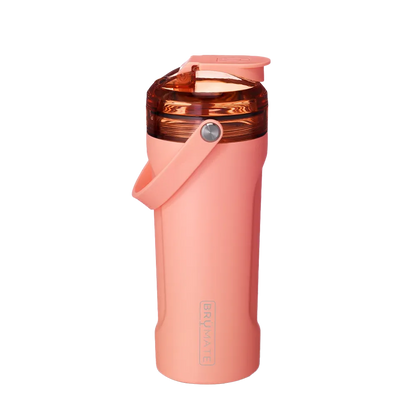 Back customization side of the BruMate MultiShaker 25 oz in Guava 