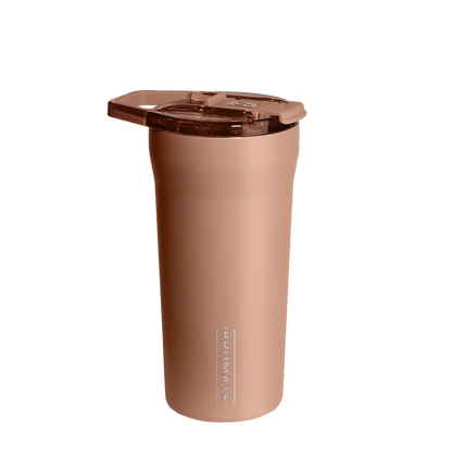 Back customization side of the BruMate Pour Over Tumbler 20 oz in Camel 
