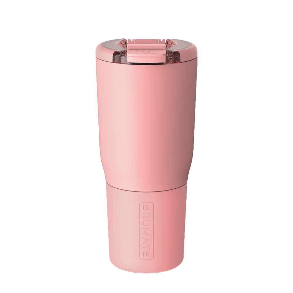 Back customization side of the BruMate Nav Tumbler 25 oz in Guava 