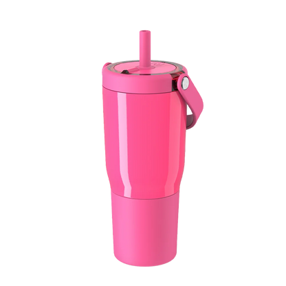Front customization side of the BruMate Resa Tumbler 25 oz in Neon Pink 