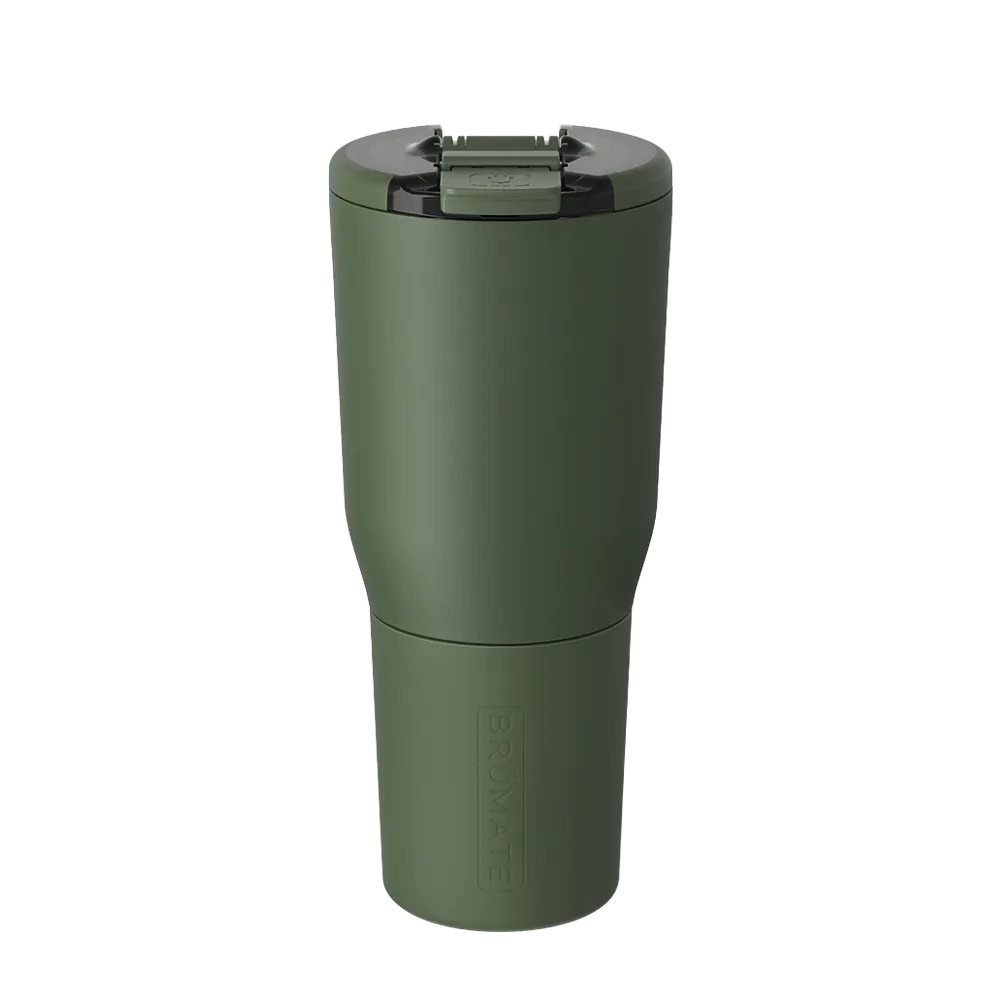 Back customization side of the BruMate Nav Tumbler 35 oz in OD Green 