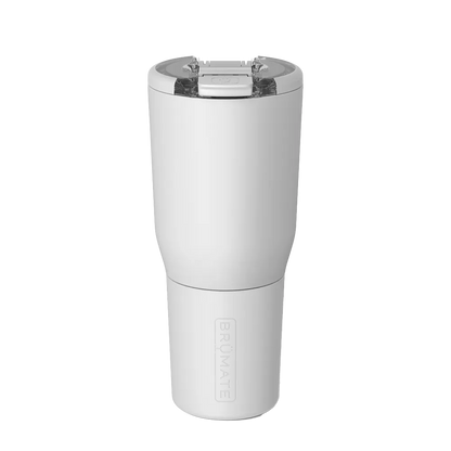 Back customization side of the BruMate Nav Tumbler 35 oz in Matte White 