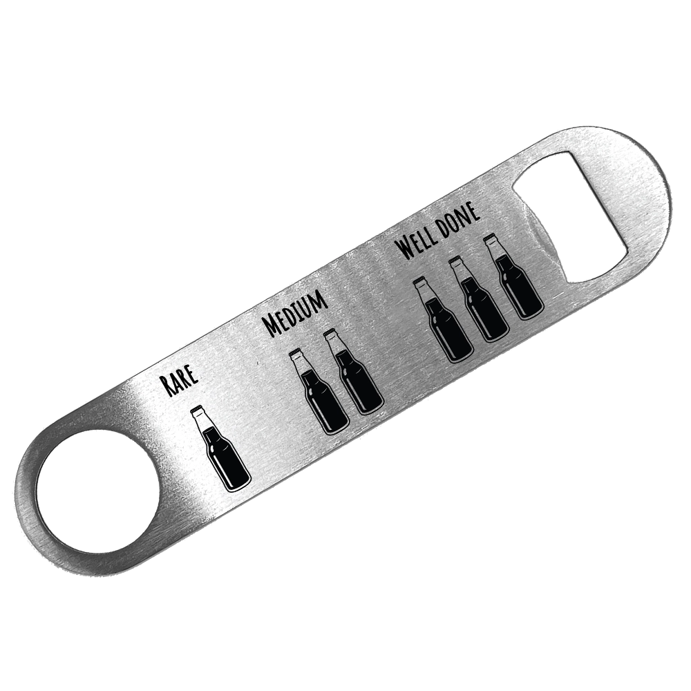 Custom Branding Rare, Medium, Well Done Bottle Opener