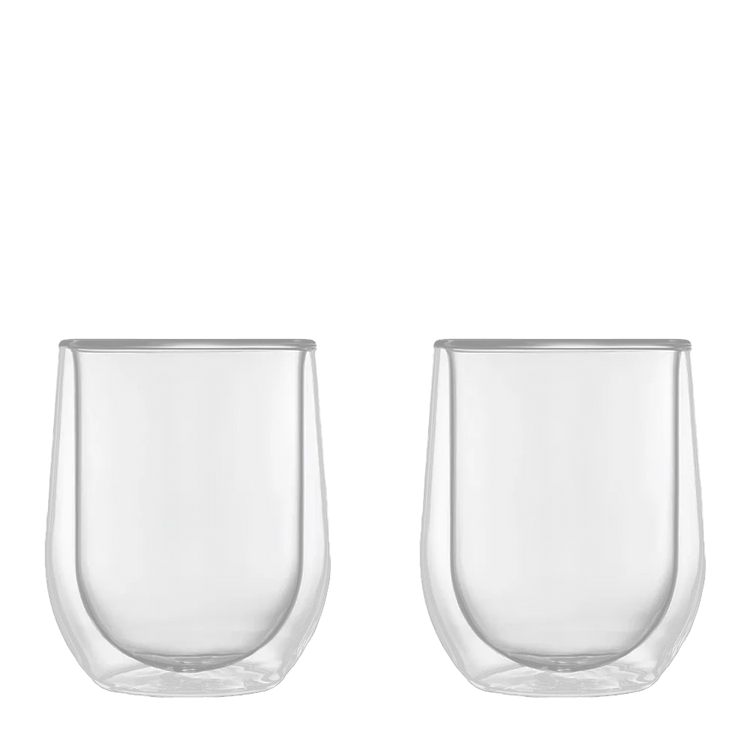 Corkcicle Glass Stemless Glasses Set of 2 in clear 