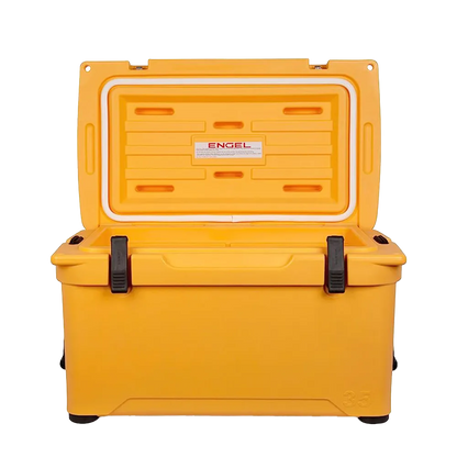 Customized Engel 35 High Performance Hard Cooler and Ice Box opened 