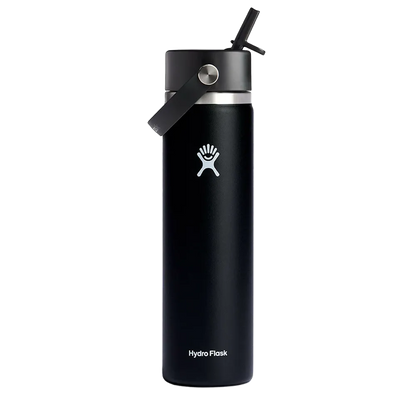 Hydro Flask Standard Mouth Bottle with Flex Straw Cap 24 oz Black 