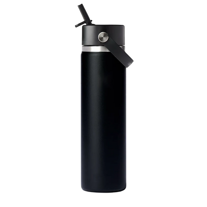 Hydro Flask Standard Mouth Bottle with Flex Straw Cap 24 oz Black 