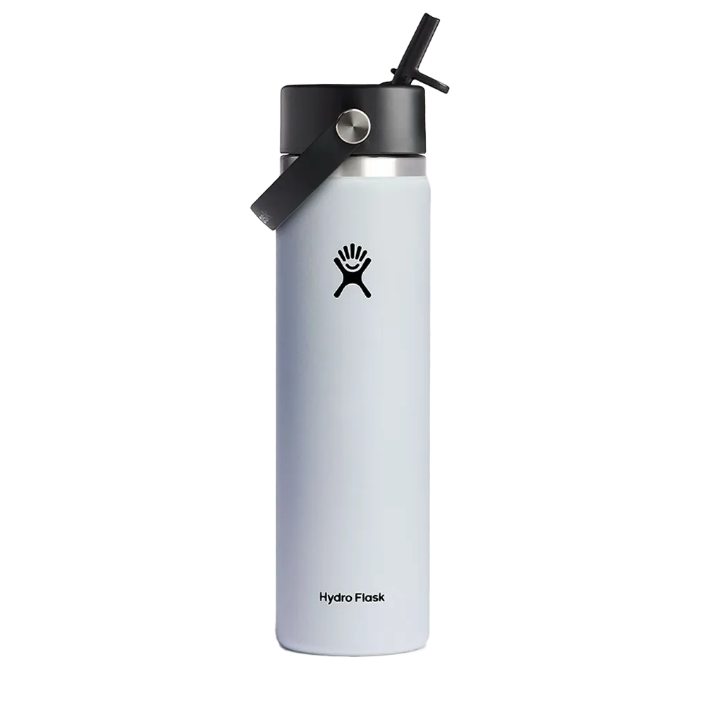 Hydro Flask Standard Mouth Bottle with Flex Straw Cap 24 oz White 