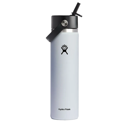 Hydro Flask Standard Mouth Bottle with Flex Straw Cap 24 oz White 