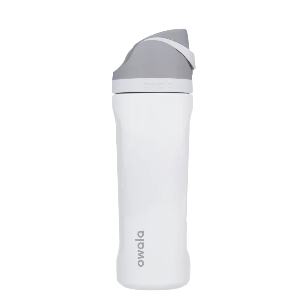 Back customization side of the Owala Freesip 24 oz in Shy Marshmallow 