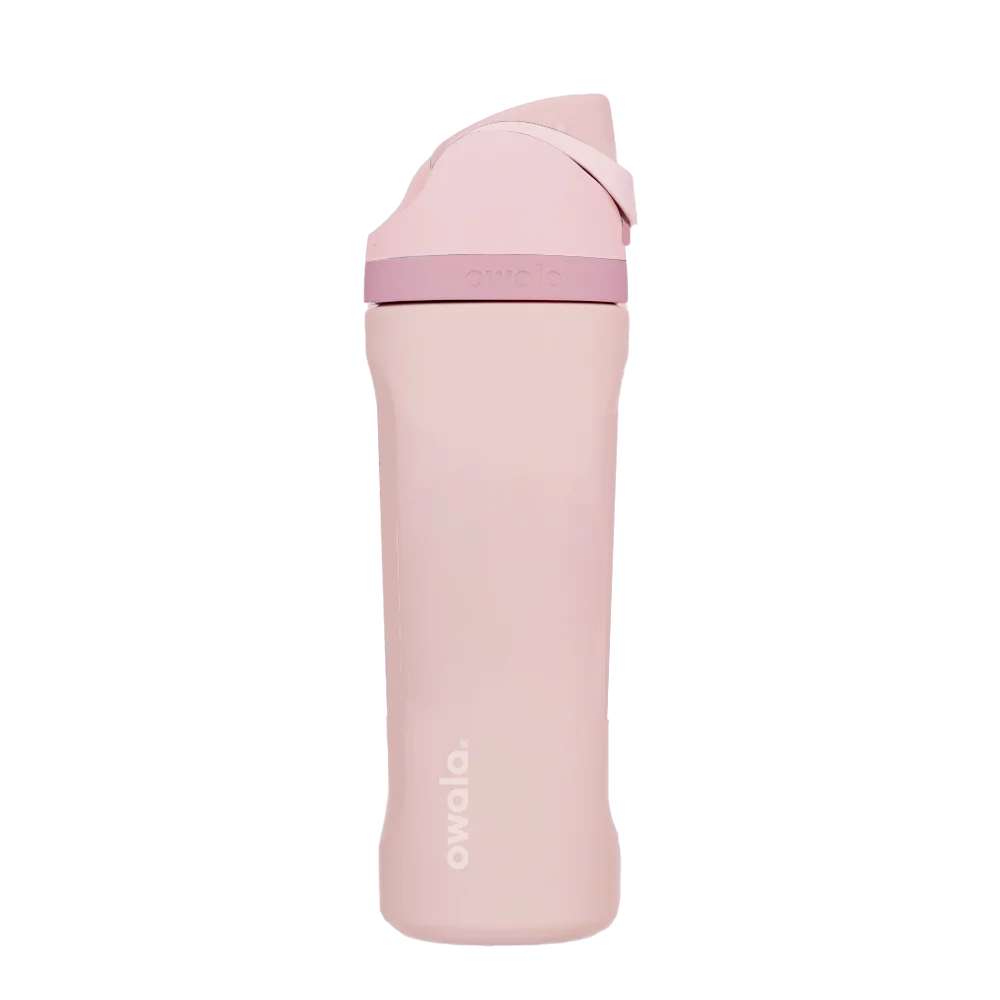Back customization side of the Owala Freesip 24 oz in Rose Quartz 