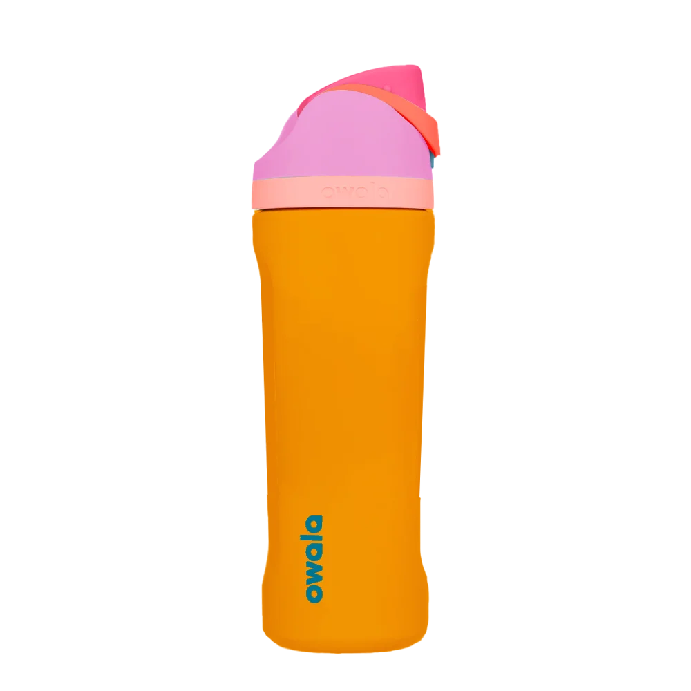 Back customization side of the Owala Freesip 24 oz in Tropical 