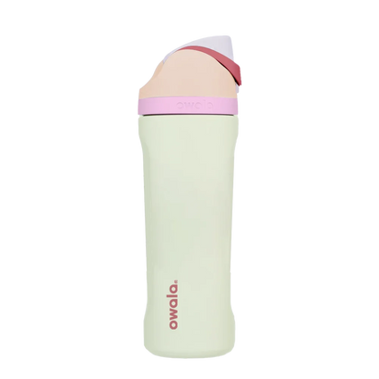 Back customization side of the Owala Freesip 24 oz in Coastal Mist 