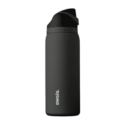 Back customization side of the Owala Freesip 32 oz in Very Very Dark 