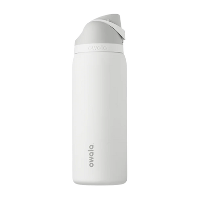 Back customization side of the Owala Freesip 32 oz in Shy Marshmallow 