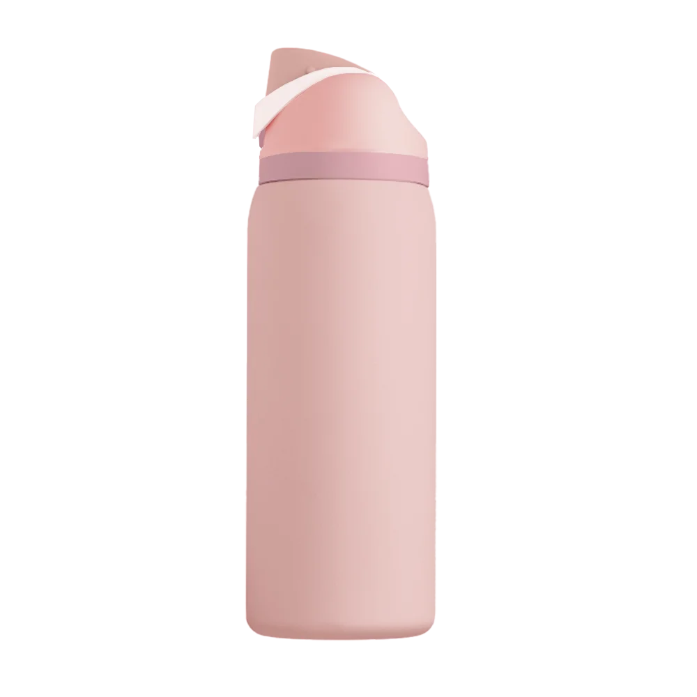 Front customization side of the Owala Freesip 32 oz in Rose Quartz 