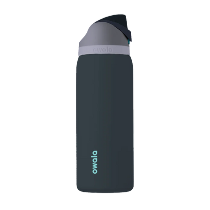 Back customization side of the Owala Freesip 32 oz in Foggy Tide 
