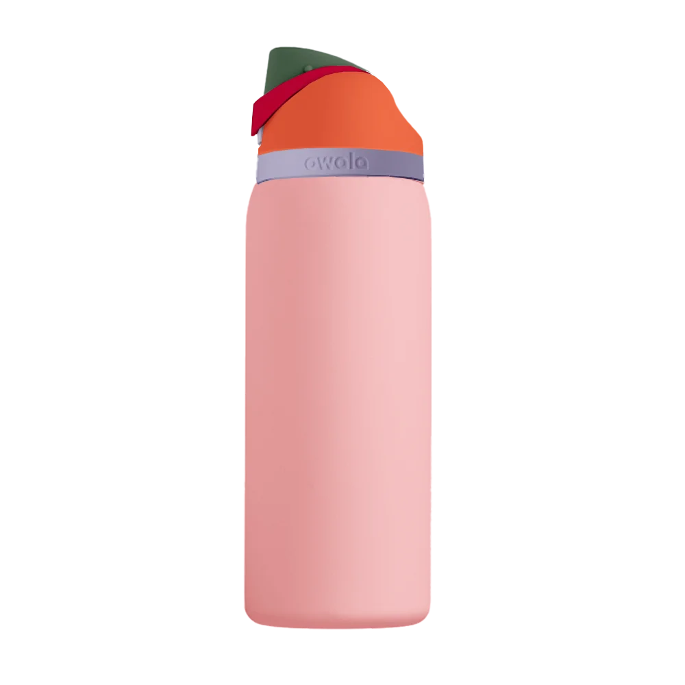 Front customization side of the Owala Freesip 32 oz in Sugar High 