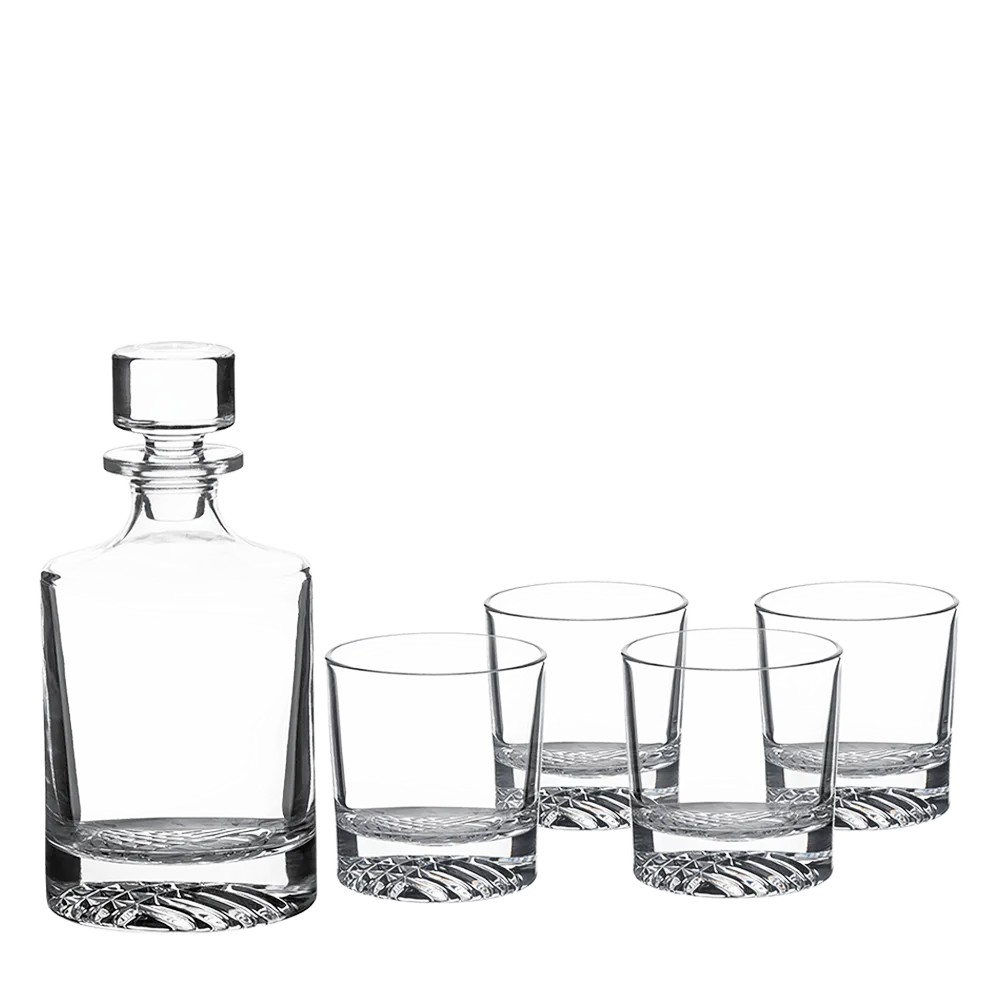 Polar Camel Glass Decanter Set with 4 Glasses 850ml and 9 oz Clear 