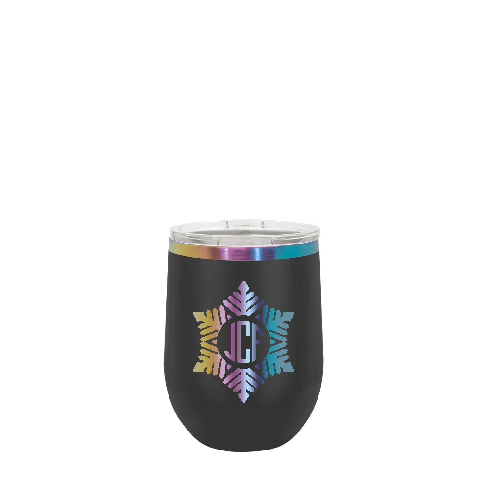 Polar Camel 12 oz Ion Plated Wine with Winter Design Snowflake Tumbler  