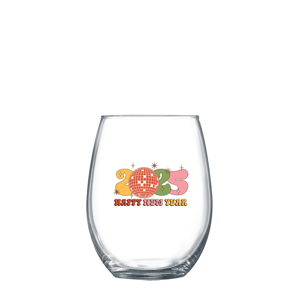 New Years 2025 | 15 oz Stemless Wine Glass