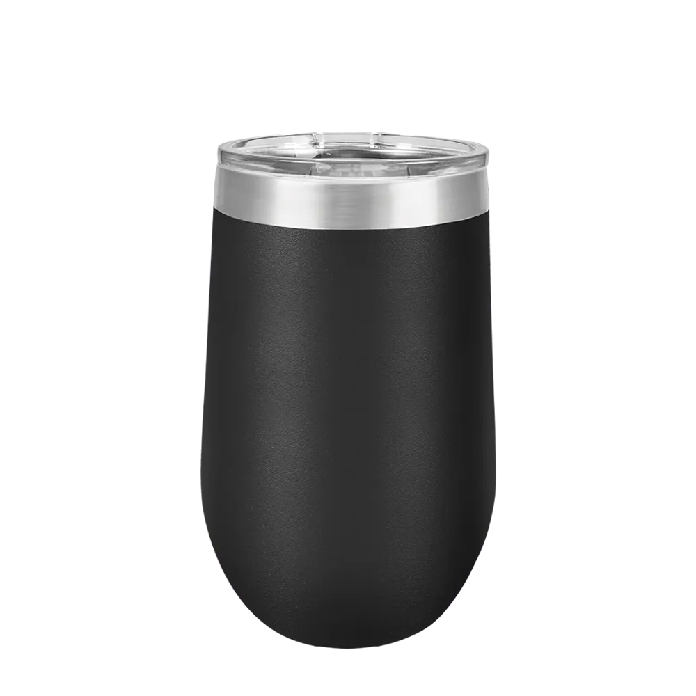 Polar Camel Stemless Wine Tumbler 16 oz Black 
