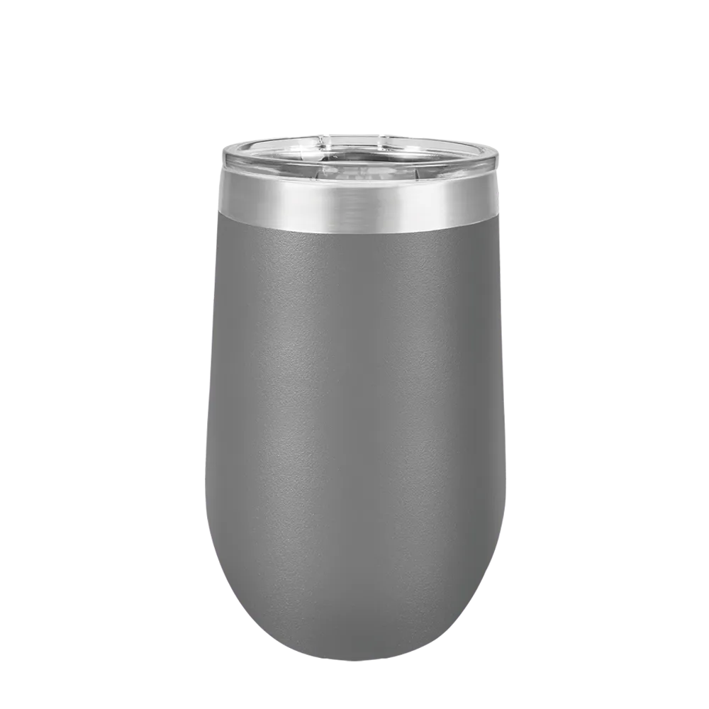 Polar Camel Stemless Wine Tumbler 16 oz Dark Gray 