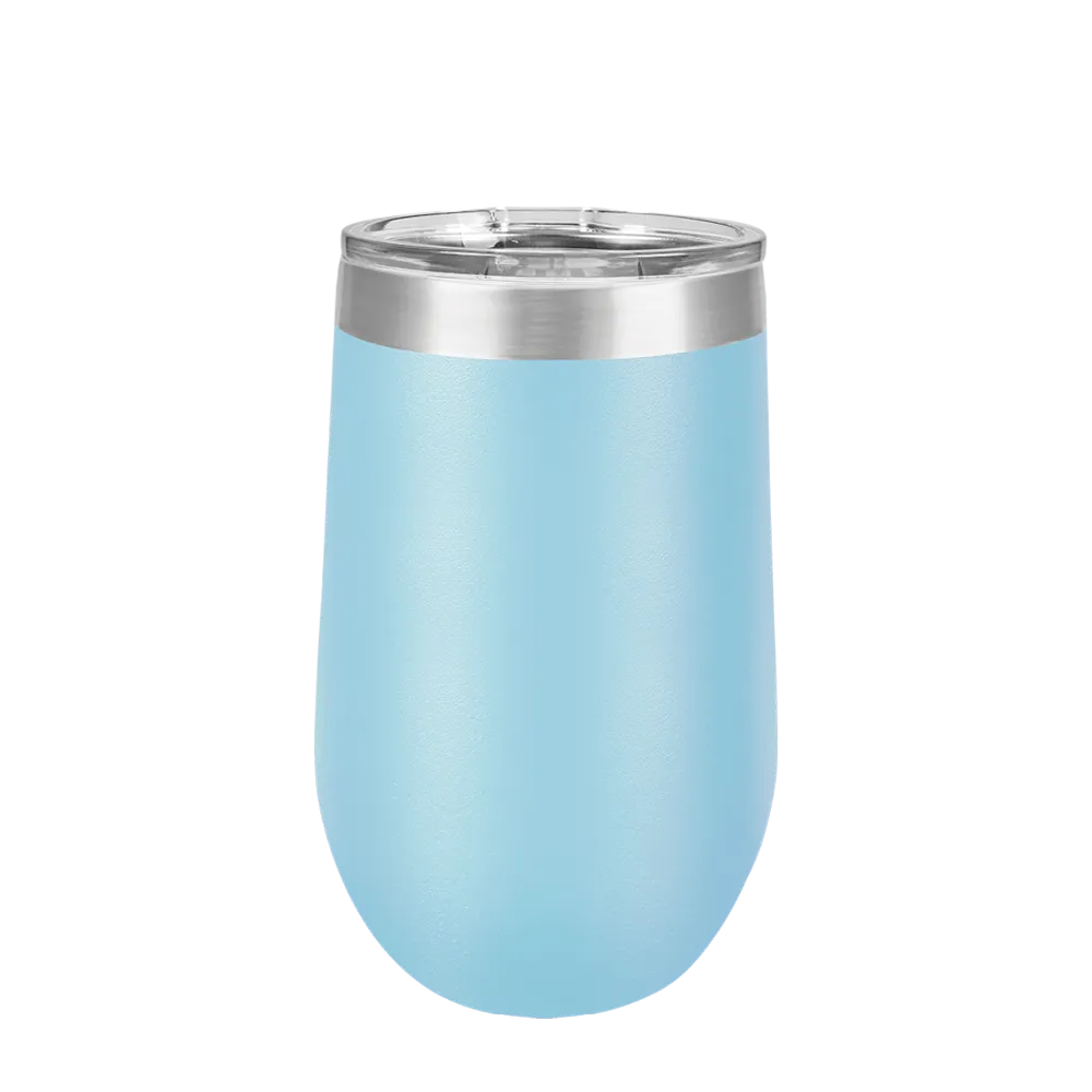 Polar Camel Stemless Wine Tumbler 16 oz Light Blue 