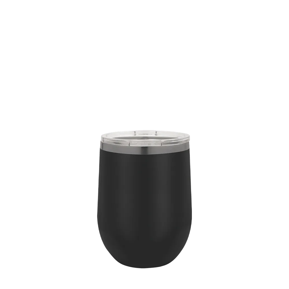Polar Camel Ion Plated Stemless Wine Tumbler 12 oz Black and Ghost Black 