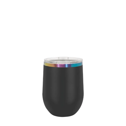 Polar Camel Ion Plated Stemless Wine Tumbler 12 oz Black and Prism 