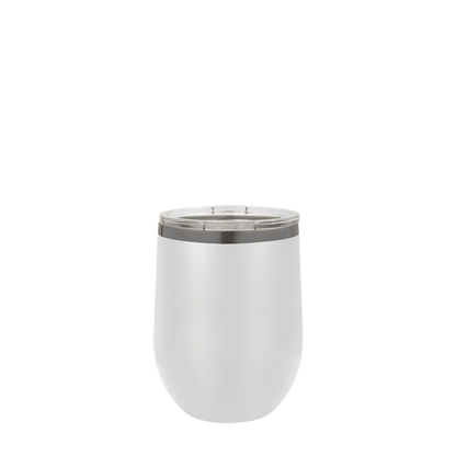 Polar Camel Ion Plated Stemless Wine Tumbler 12 oz White and Ghost Black 