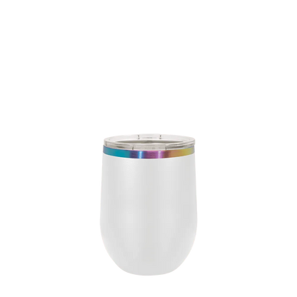 Polar Camel Ion Plated Stemless Wine Tumbler 12 oz White and Prism 