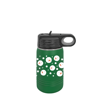 Polar Camel 12 oz Water Bottle with Winter Design Snow Heads 