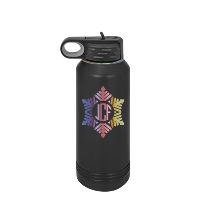 Polar Camel Ion Plated 32 oz Water Bottle with Winter Design Snowflake
