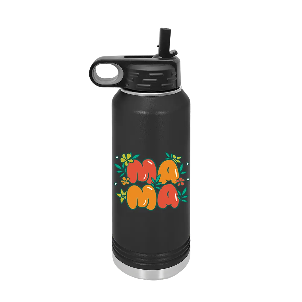 Predesigned bottle that reads mama 