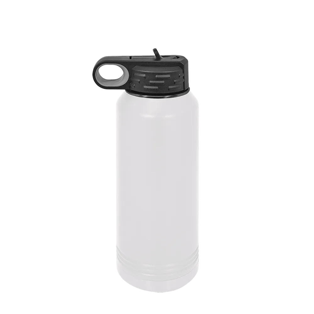 Polar Camel Ion Plated Water Bottle 32 oz White and Ghost Black 