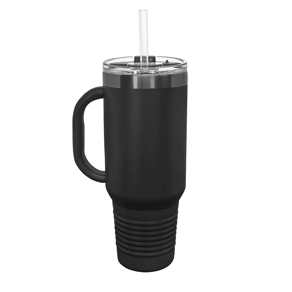 Polar Camel Ion Plated Straw Lid Mug 40 oz Black and Ghost Black 