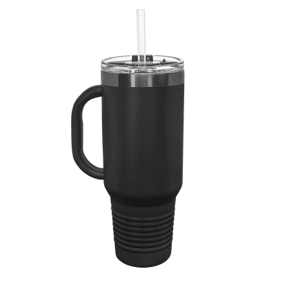 Polar Camel Ion Plated Straw Lid Mug 40 oz Black and Ghost Black 